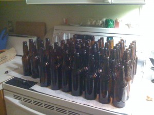 clean bottles ready to go